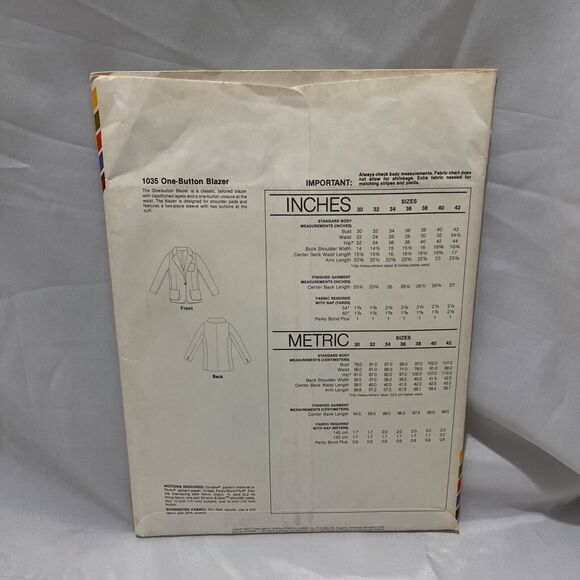 1979 Stretch and Sew One Button Blazer Design Patterns By Ann Person - Picture 5 of 9